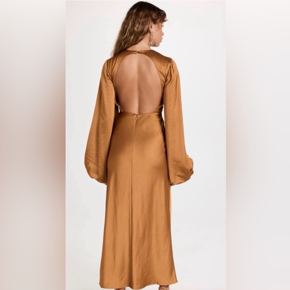 Significant Other Demi Backless Long-Sleeve Column Gown - Picture 2 of 6
